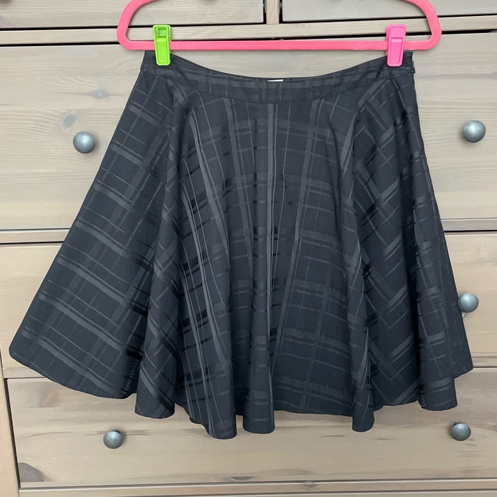Vineyard Vines Black Tone-on-Tone Tartan/Plaid Swing Skirt Size 8